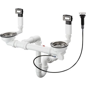 Hansgrohe Ab- und Überlaufgarnitur BSO mit Excenterbedienung 370 x 370 D15-11