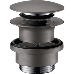 Hansgrohe Ablaufventil push-open DN32 brushed black chrome mit Überlaufloch