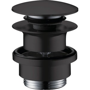 Hansgrohe Ablaufventil push-open DN32 mattschwarz mit Überlaufloch