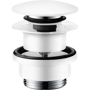 Hansgrohe Ablaufventil push-open DN32 mattweiss mit Überlaufloch