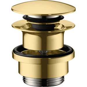 Hansgrohe Ablaufventil push-open DN32 polished gold mit Überlaufloch