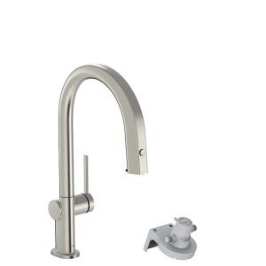 Hansgrohe Aqittura M91 FilterSystem 210, Ausziehauslauf, 1jet Edelstahl Finish