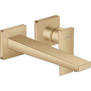 Hansgrohe 2-Loch Waschtischarmatur Unterputz Metropol F-Set langer Auslauf brushed bronze