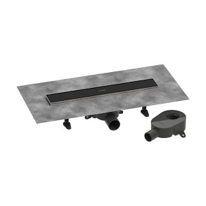 Hansgrohe RainDrain Go Komplettset Duschrinne 500 rückseitig befliesbar für Standard-/flache Installation Mattschwarz