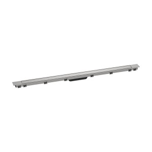 Hansgrohe RainDrain Match Plus Fertigset Duschrinne 1200 mit höhenverstellbarem Rahmen Edelstahl gebürstet