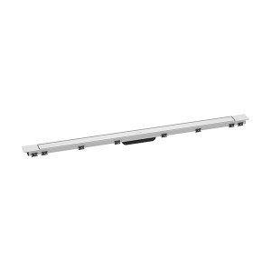 Hansgrohe RainDrain Match Plus Fertigset Duschrinne 1200 mit höhenverstellbarem Rahmen Mattweiß