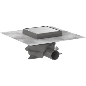 Hansgrohe RainDrain Spot Plus Komplettset Punktablauf 150/150 mit höhenverstellbarem Rahmen und rückseitig befliesbar Edelstahl gebürstet