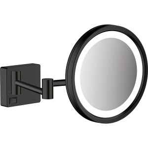 Hansgrohe Rasierspiegel AddStoris mattschwarz mit LED Licht
