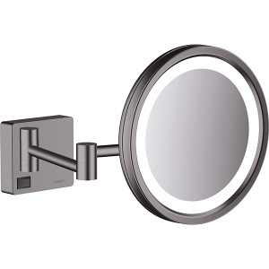 Hansgrohe Rasierspiegel AddStoris brushed black chrome mit LED Licht