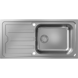 Hansgrohe S44 S440-F500 100 Einbauspüle 500 mit Abtropffläche und automatischer Ablaufgarnitur Edelstahl