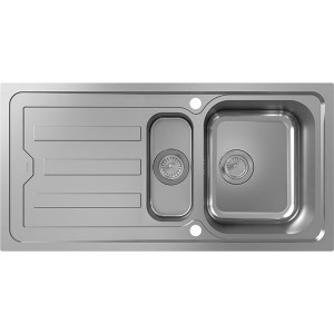 Hansgrohe S44 S440-F517 100 Einbauspüle 342/145 mit Abtropffläche und automatischer Ablaufgarnitur Edelstahl