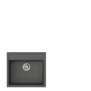 Hansgrohe S52 S520-F510 Einbauspüle mit automatischer Ablaufgarnitur Steingrau