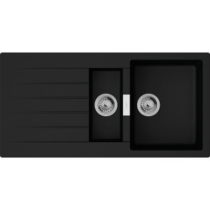 Hansgrohe S52 S520-F530 Einbauspüle mit automatischer Ablaufgarnitur Graphitschwarz