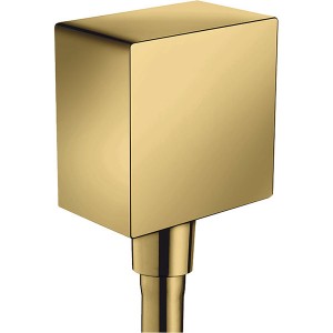 Hansgrohe Schlauchanschluss DN15 Fixfit Square mit Rückflussverhinderer polished gold