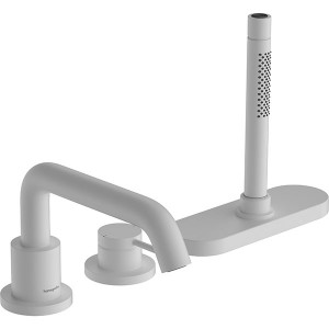 Hansgrohe Tecturis S 3-Loch Einhebel-Wannenrandmischer mit sBox Mattweiß