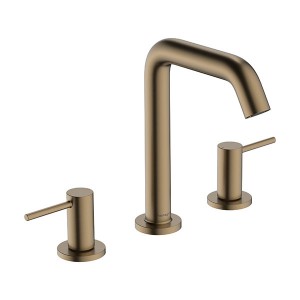 Hansgrohe Tecturis S 3-Loch Waschtischarmatur 150 mit Push-Open Ablaufgarnitur Brushed Bronze
