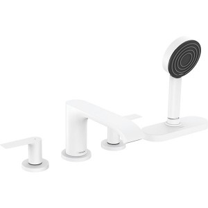 Hansgrohe 4-Loch Wannenarmatur Vivenis F-SetWannenrandmontage mit sBox mattweiss