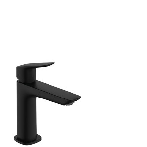 Hansgrohe Waschtischmischer 110 Fine Logis mit Push-Open Ablaufgarnitur mattschwarz