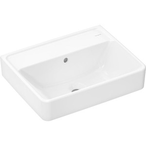 Hansgrohe Xanuia Q Handwaschbecken 500/390 ohne Hahnloch mit Überlauf, SmartClean Weiß