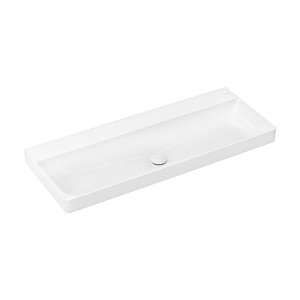 Hansgrohe Xelu Q Aufsatzwaschtisch geschliffen 1200/480 ohne Hahnloch und Überlauf, SmartClean Weiß