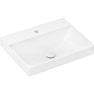 Hansgrohe Xelu Q Aufsatzwaschtisch geschliffen 600/480 mit Hahnloch ohne Überlauf, SmartClean Weiß