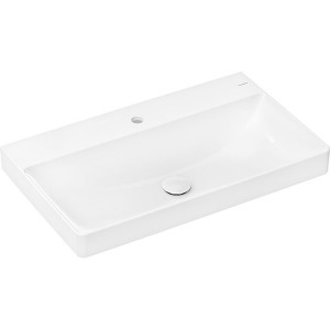 Hansgrohe Xelu Q Aufsatzwaschtisch geschliffen 800/480 mit Hahnloch ohne Überlauf, SmartClean Weiß