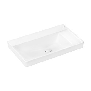 Hansgrohe Xelu Q Aufsatzwaschtisch geschliffen mit Ablage rechts 800/480 ohne Hahnloch und Überlauf,  SmartClean Weiß