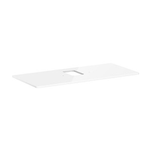 Hansgrohe Xelu Q Konsole 1180/550 mit Ausschnitt mittig für Aufsatzwaschtisch mit Hahnloch Weiß Hochglanz