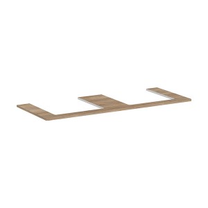 Hansgrohe Xelu Q Konsole 1360/550 mit 2 Ausschnitten für Aufsatzwaschtisch geschliffen 500/480 Eiche Natur