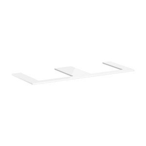 Hansgrohe Xelu Q Konsole 1360/550 mit 2 Ausschnitten für Aufsatzwaschtisch geschliffen 500/480 Weiß Hochglanz