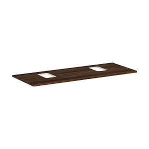 Hansgrohe Xelu Q Konsole 1360/550 mit 2 Ausschnitten für Aufsatzwaschtisch mit Hahnloch Nussbaum Dunkel