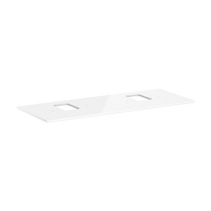 Hansgrohe Xelu Q Konsole 1360/550 mit 2 Ausschnitten für Aufsatzwaschtisch mit Hahnloch Weiß Hochglanz