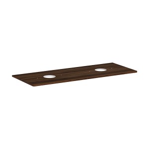 Hansgrohe Xelu Q Konsole 1360/550 mit 2 Ausschnitten für Aufsatzwaschtisch ohne Hahnloch Nussbaum Dunkel