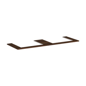 Hansgrohe Xelu Q Konsole 1560/550 mit 2 Ausschnitte für Aufsatzwaschtisch geschliffen 600/480 Nussbaum Dunkel
