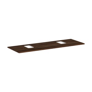 Hansgrohe Xelu Q Konsole 1560/550 mit 2 Ausschnitten für Aufsatzwaschtisch mit Hahnloch Nussbaum Dunkel