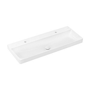 Hansgrohe Xelu Q Waschtisch 1200/480 mit 2 Hahnlöchern ohne Überlauf, SmartClean Weiß