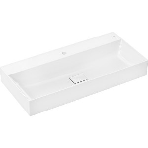 Hansgrohe Xevolos E Aufsatzwaschtisch geschliffen 1000/480 mit Hahnloch ohne Überlauf, SmartClean Weiß