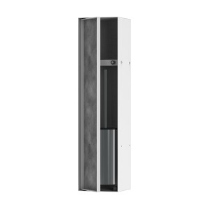 Hansgrohe XtraStoris Rock Einbau Toilettenbürstenhalter mit Ablage und befliesbarer Tür Mattweiß