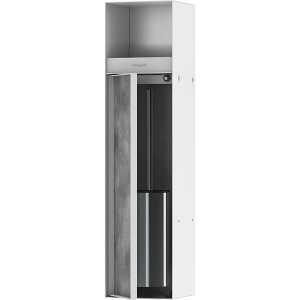 Hansgrohe XtraStoris Rock Einbau Toilettenbürstenhalter mit Papierhalter und befliesbarer Tür Mattweiß