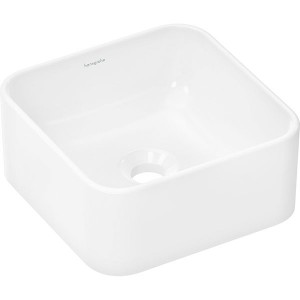 Hansgrohe Xuniva Q Aufsatzwaschtisch 300/300 ohne Hahnloch und Überlauf, SmartClean Weiß