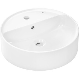 Hansgrohe Xuniva S Aufsatzwaschtisch 450/450 mit Hahnloch und Überlauf, SmartClean Weiß