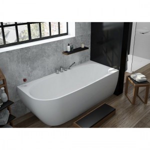 HO BW iSensi Eck 1600x750 Monoblock re. mit Überlaufbefüllung chrom, ang. Sch.