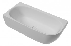 Hoesch Badewanne iSensi Eck 1900x900 Monoblock links mit Überlaufbefüllung weiß, angeformter Schürze weiß