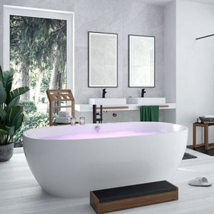 HO BW iSensi Oval 1900x1200 Monoblock mit Überlaufbefüllung weiß, ang. Sch.