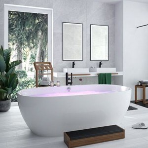 HO BW iSensi Oval 1900x900 Monoblock mit Überlaufbefüllung weiß, ang. Sch.