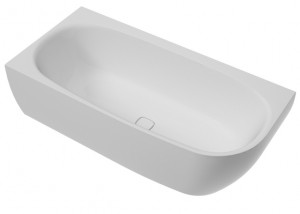 Hoesch Badewanne iSensi Eck 1800x800 links inklusive Überlaufbefüllung Monoblock, angeformter Schürze weiß