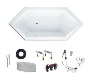 HOESCH Badewanne Scelta 6-Eck 2000x900, weiß - ABVERKAUF