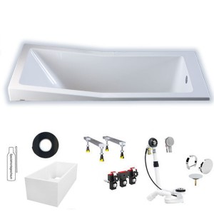 Hoesch Foster 1800x800x470 mm Rechteckbadewanne Einbaubadewanne Weiß 6628.010