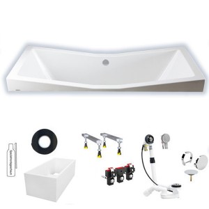 Hoesch Foster 1900x900x470 mm Rechteckbadewanne Einbaubadewanne Weiß 6697.010