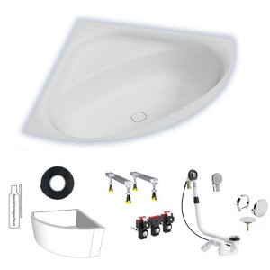 Hoesch iSENSI 1500x1500x450 mm Eck-Badewanne Einbaubadewanne Weiß 3843.010